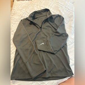 Nike Gray Fitted Long Sleeve Polo Sweatshirt